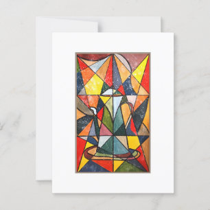 Cartão Postal Pote Acrílico de Trabalho de arte de vidro estampa