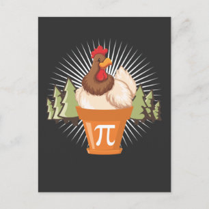 Cartão Postal Pote De Frango Engraçado Pi Day Amante De Matemáti