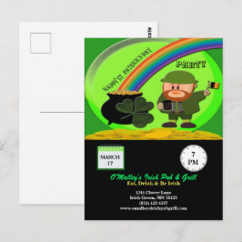 Cartão Postal Pote de Letra do Dia de São Patrício de Orçamento 