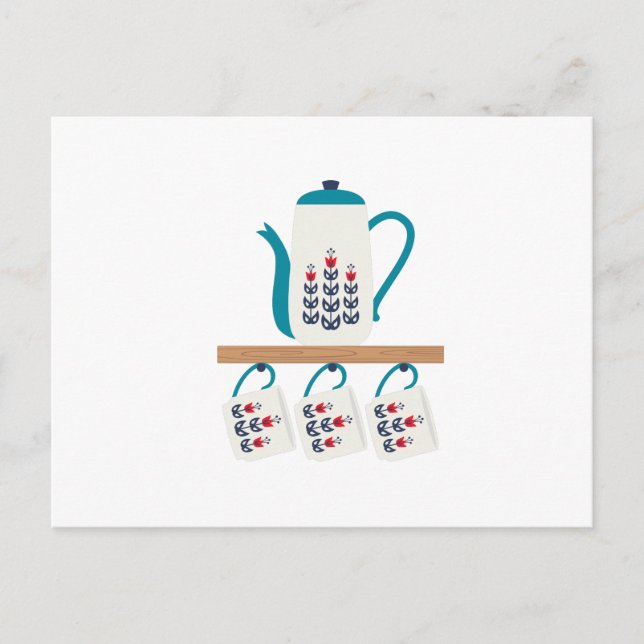 Cartão Postal Pote Folk Art Tea (Frente)