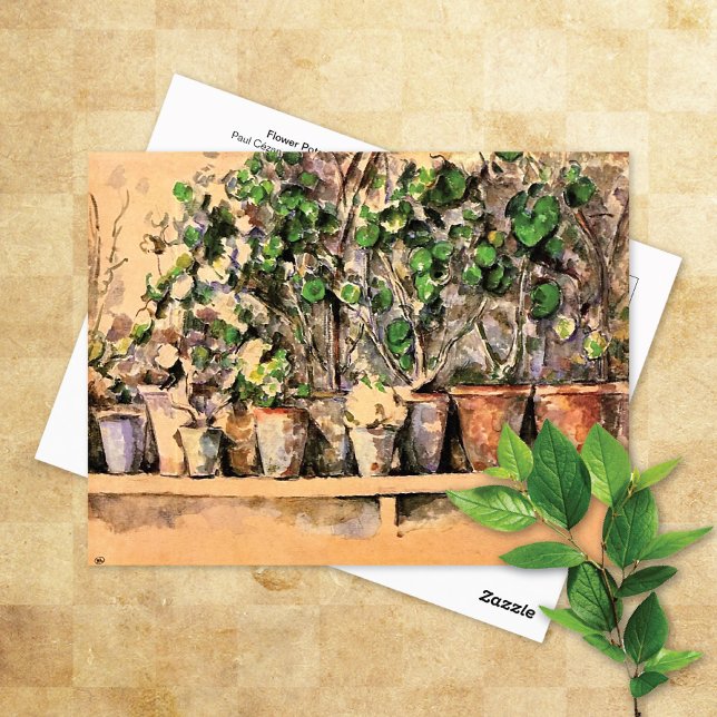Cartão Postal Potes de flores em Clay Paul Cezanne (Criador carregado)