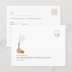 Cartão Postal Potes de plantas minimalistas Boho RSVP com solici