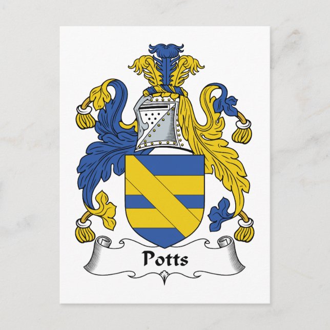 Cartão Postal Pots Family Crest (Frente)