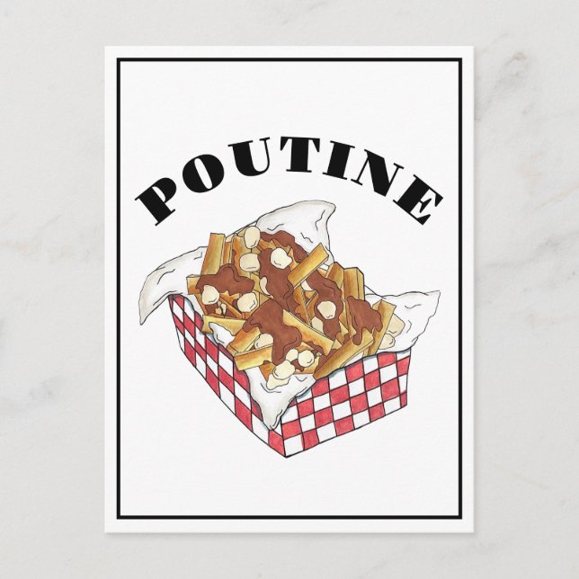 Cartão Postal Poutine Quebec Canadá Comida francesa Fries (Frente)