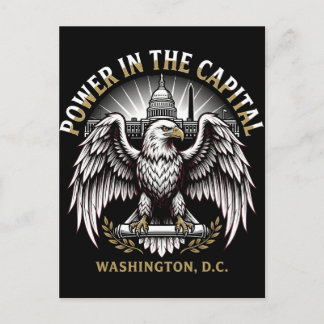 Cartão Postal Power in the Capital Washington DC Bald Eagle Art