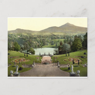 Cartão Postal Powerscourt House Gardens c1900, Antique Irlanda