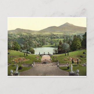 Cartão Postal Powerscourt House Gardens c1900, Antique Irlanda