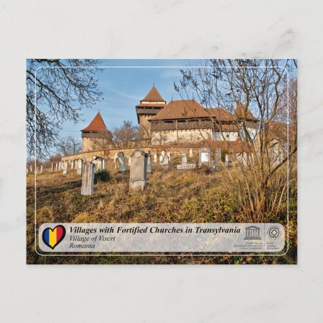 Cartão Postal PPC UNESCO - Postcard da Aldeia de Viscri (Frente)