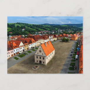 Cartão Postal Praça antiga da cidade de Bardejov, Eslováquia
