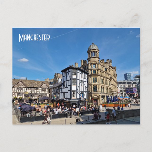 Cartão Postal Praça da Bolsa de Manchester (Frente)