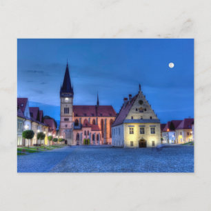 Cartão Postal Praça da cidade antiga em Bardejov, Eslováquia,HDR