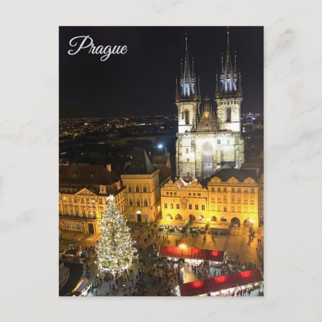 Cartão Postal praça da cidade velha de Praga (Frente)