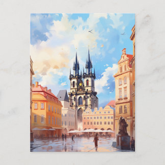 Cartão Postal Praça da Cidade Velha de Praga Igreja Tyn Viagem A