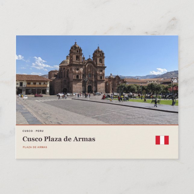 Cartão Postal Praça de Armas de Cusco (Frente)