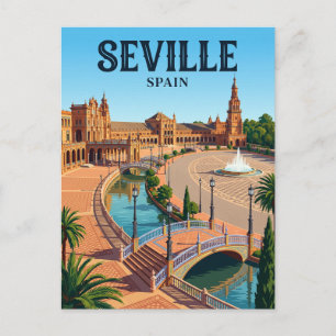 Cartão Postal Praça de Espanha, Sevilha Espanha