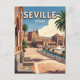 Cartão Postal Praça de Espanha Sevilha Espanha