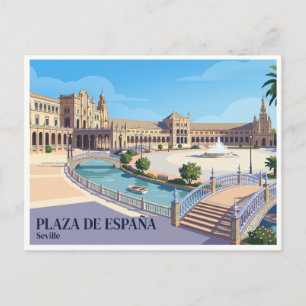 Cartão Postal Praça de Espanha Sevilha Espanha
