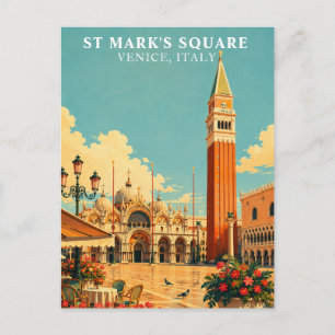 Cartão Postal Praça de São Marcos Veneza Itália Piazza San Marco