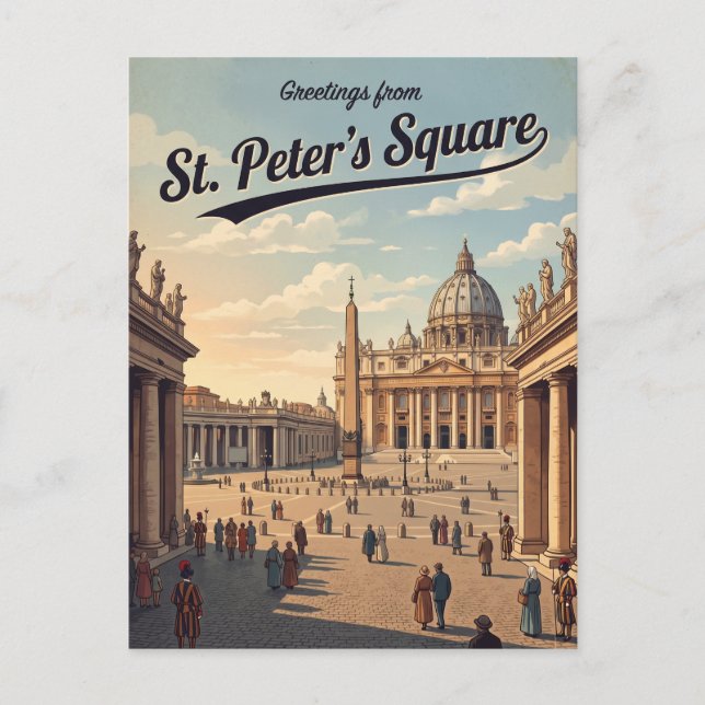 Cartão Postal Praça de São Pedro Cidade do Vaticano (Frente)