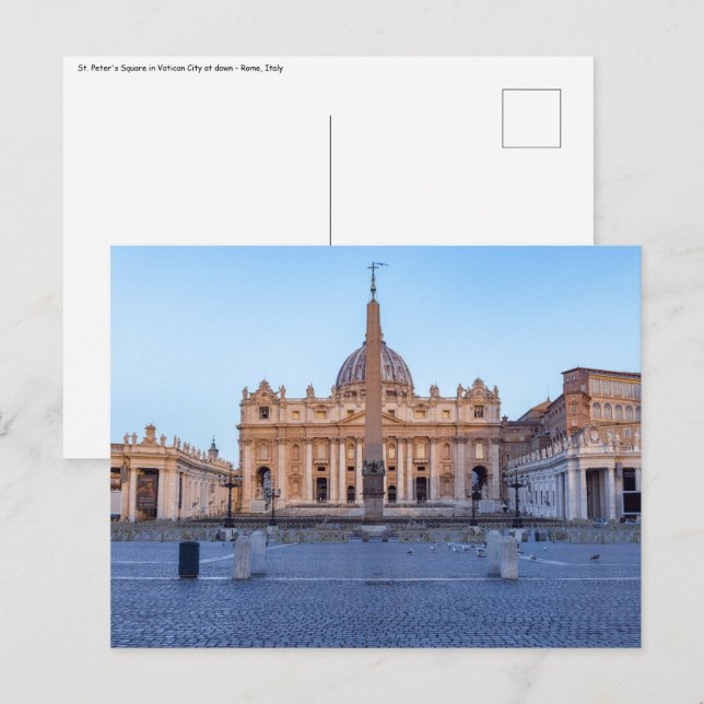 Cartão Postal Praça de São Pedro na Cidade do Vaticano - Roma, I (Frente/Verso)