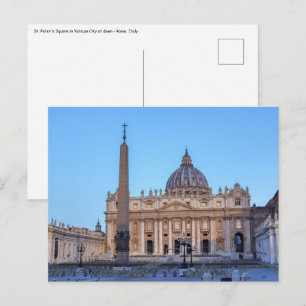 Cartão Postal Praça de São Pedro na Cidade do Vaticano - Roma, I