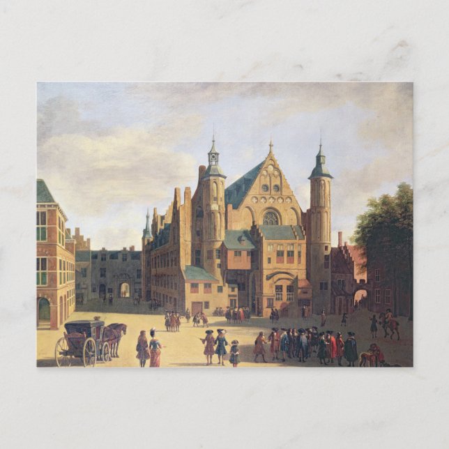Cartão Postal Praça de uma cidade em Haarlem (Frente)