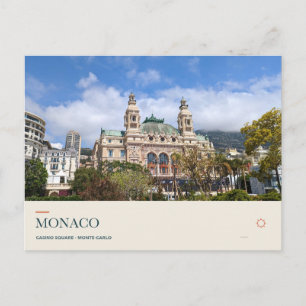 Cartão Postal Praça do Cassino em Monte Carlo, Mônaco