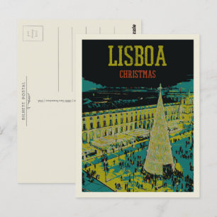 Cartão Postal Praça do Comércio em Lisboa durante o Natal