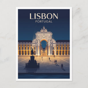 Cartão Postal Praça do Comércio Lisboa Portugal