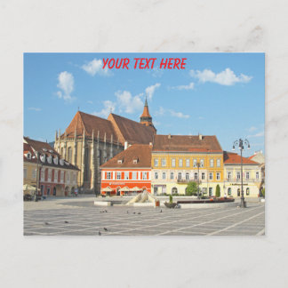 Cartão Postal Praça do Conselho de Brașov personalizável, Roméni