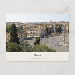 Cartão Postal Praça do Povo de Roma e Panorama do Telhado