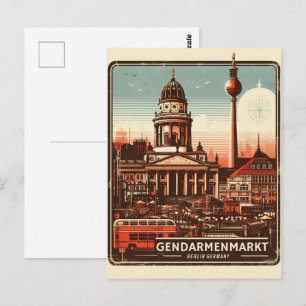 Cartão Postal Praça Gendarmenmarkt Berlim - a Konzerthaus