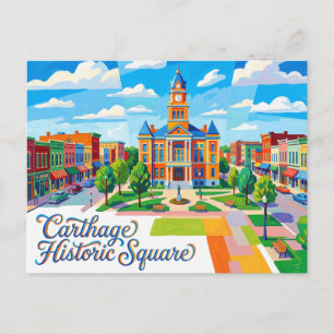 Cartão Postal Praça Histórica de Carthage Missouri