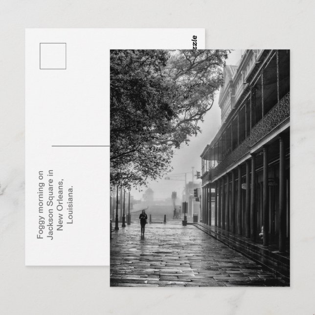 Cartão Postal Praça Jackson Square, caminhada matinal (Frente/Verso)