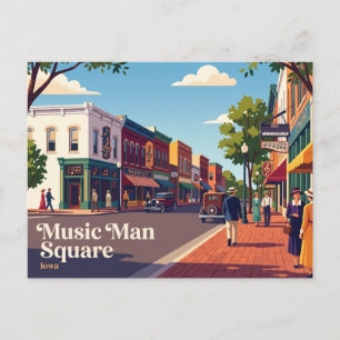 Cartão Postal Praça Music Man, Mason City, Iowa, EUA