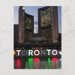 Cartão Postal Praça Nathan Phillips vista noturna Toronto, Canad