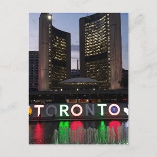 Cartão Postal Praça Nathan Phillips vista noturna Toronto, Canad