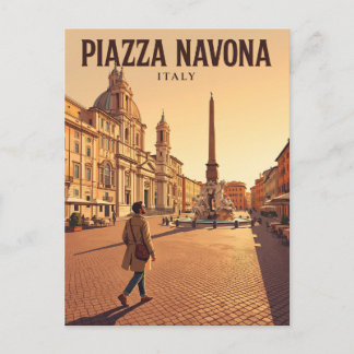 Cartão Postal Praça Navona Itália