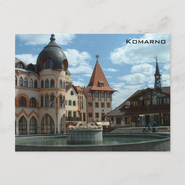 Cartão Postal Praça principal - Komarno (Frente)