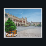 Cartão Postal Praça principal na cidade velha de Cracóvia, Polôn<br><div class="desc">A Casa dos Tecelões na praça principal na cidade velha de Cracóvia,  Polônia</div>