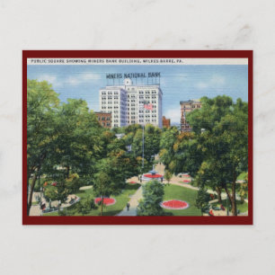 Cartão Postal Praça Pública, Wilkes-Barre PA Vintage
