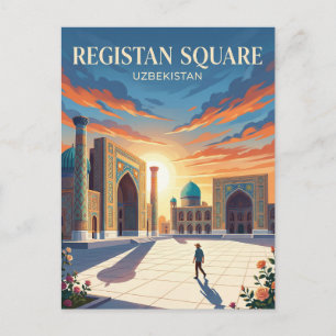 Cartão Postal Praça Registan Uzbequistão