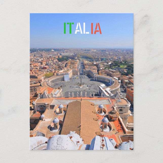 Cartão Postal Praça santo Peter em Vaticano, Roma, Itália (Frente)