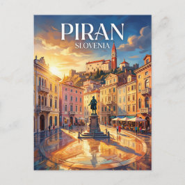 Cartão Postal Praça Tartini Eslovênia
