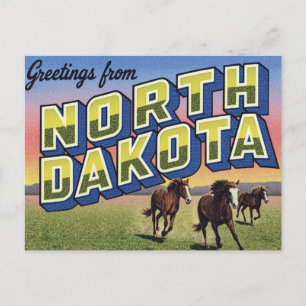 Cartão Postal Pradaria de Cavalos Selvagens de Dakota do Norte