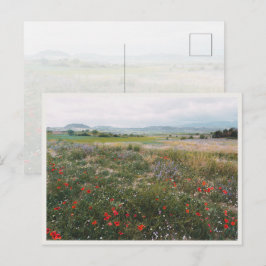 Cartão Postal Prado de verão, Paisagem Sonhadora Cottagecore