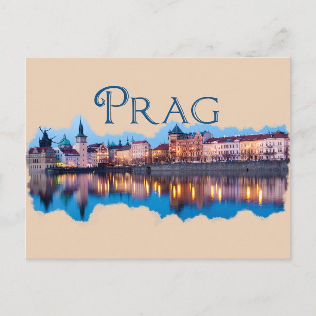 Cartão Postal Prag: Evening Skyline (Frente)