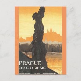 Cartão Postal Praga, a cidade da Viagens vintage de Arte