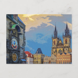 Cartão Postal Praga - Co. Arquitetura Astronômica Do Relógio Urb