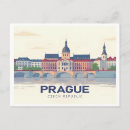Cartão Postal Praga República Checa Pastel Viagem